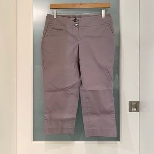 LOFT Textured Cotton Crop Pants (Dove Gray) 4P